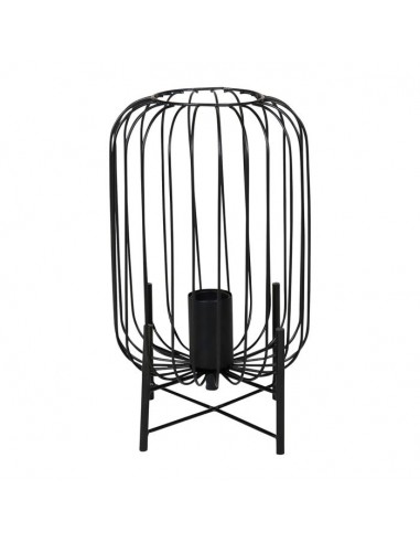 Lampe métal ajourée noire