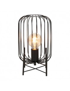 Lampe métal ajourée noire