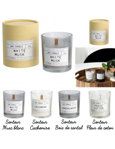 KRAFT - Bougie parfumée mèche en bois...