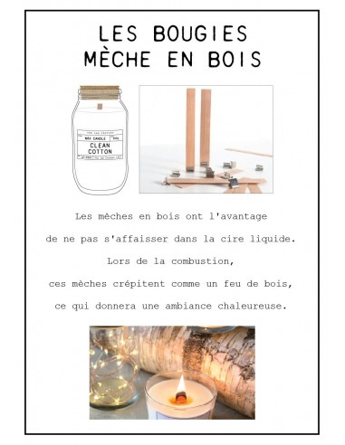 KRAFT - Bougie parfumée mèche en bois...