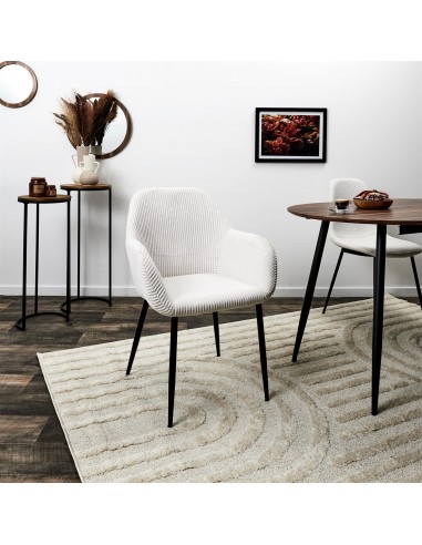 SCOTT - Fauteuil en velours - beige