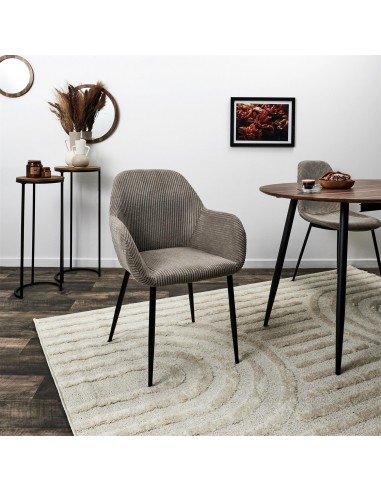 SCOTT - Fauteuil en velours - taupe