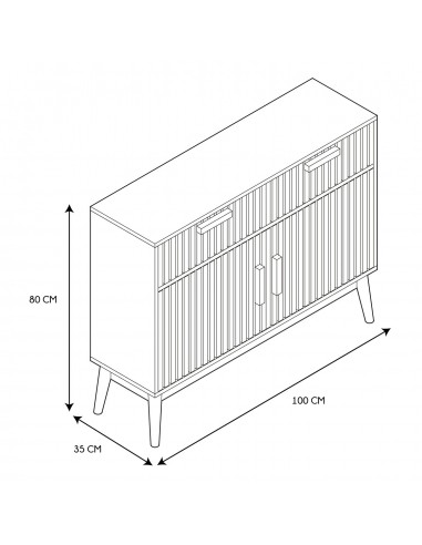 KARA - Buffet en bois naturel h80cm