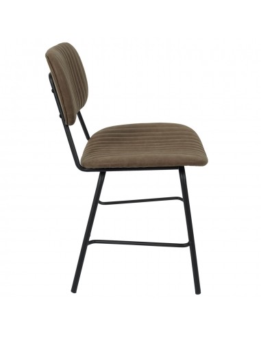 TAYLOR - Chaise matelassée marron