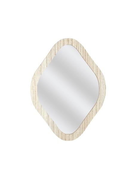 NATURAL - Miroir déco contour bois losange H34CM