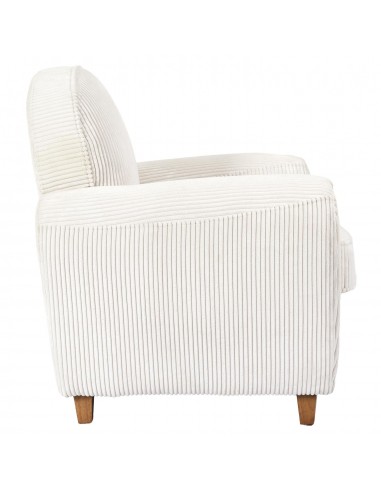 SCOTT - Fauteuil club côtelé beige