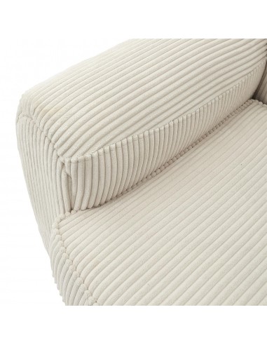 SCOTT - Fauteuil club côtelé beige
