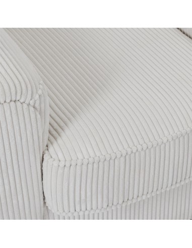 SCOTT - Fauteuil club côtelé beige