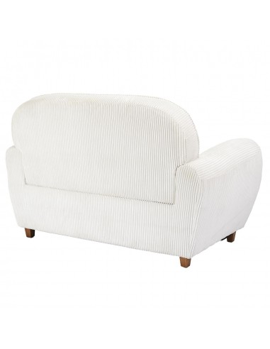 SCOTT - Canapé club côtelé beige fixe...