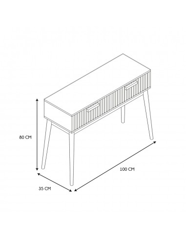 KARA - Console en bois 2 tiroirs