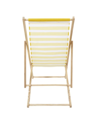 BAIN DE SOLEIL - Chilienne en bois rayures jaunes et blanches