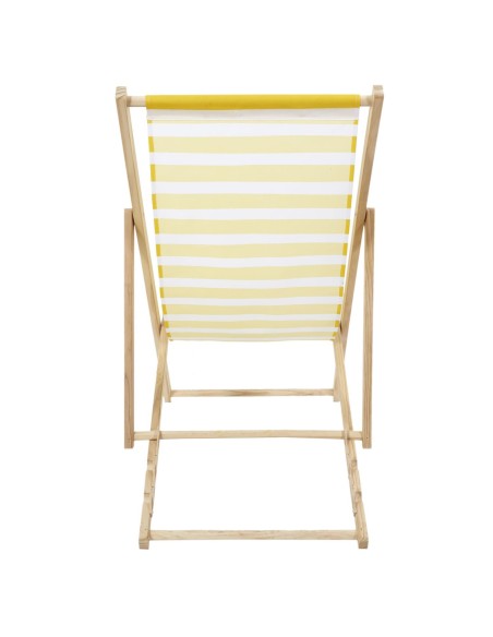 BAIN DE SOLEIL - Chilienne en bois rayures jaunes et blanches