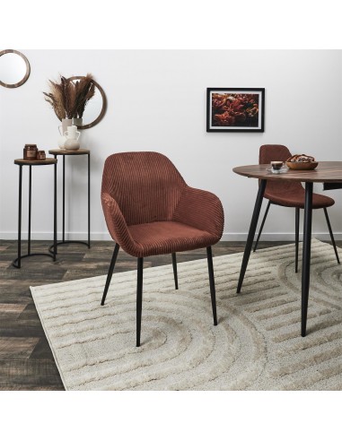 SCOTT - Fauteuil en velours - Terracotta