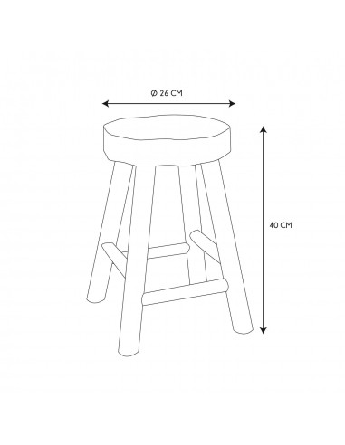 NATURAL - Haut tabouret en bois