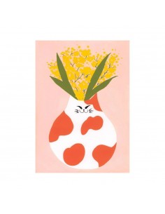 Chat au Mimosa - Affiche...