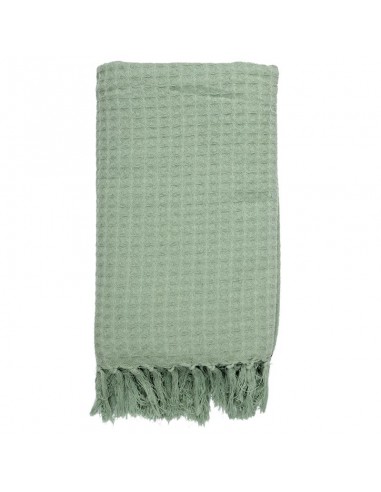 Jeté de canapé gaufré en coton - vert...