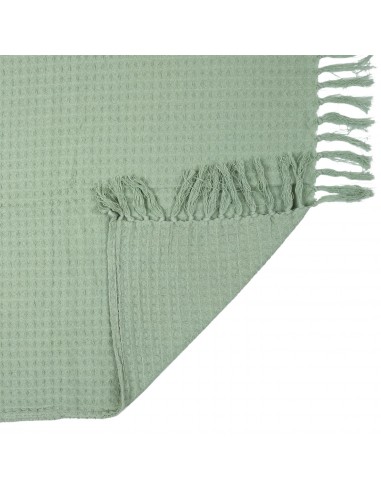 Jeté de canapé gaufré en coton - vert...