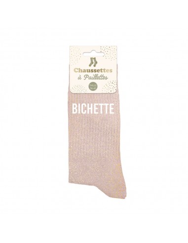 Chaussettes à paillettes Bichette (rose)