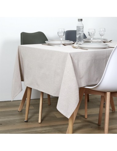 NATURAL - Nappe en coton beige 140x250cm