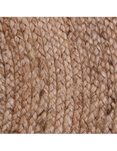 NATURAL - Tapis en jute bord blanc D120cm