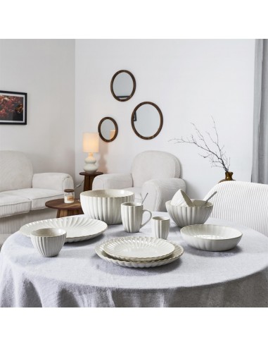 VLORA - Assiette creuse en grès D20 cm