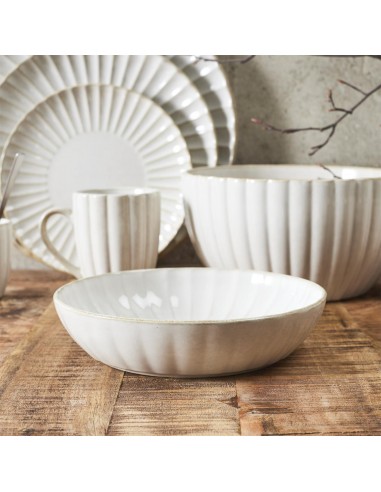 VLORA - Assiette creuse en grès D20 cm