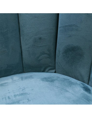 ARIELLE - Chaise en velours bleu canard