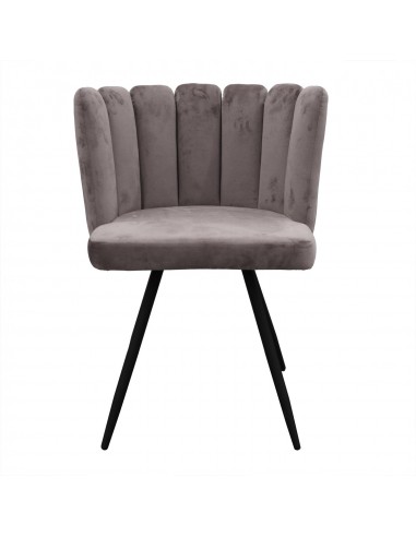 ARIELLE - Chaise en velours gris