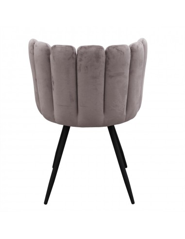 ARIELLE - Chaise en velours gris