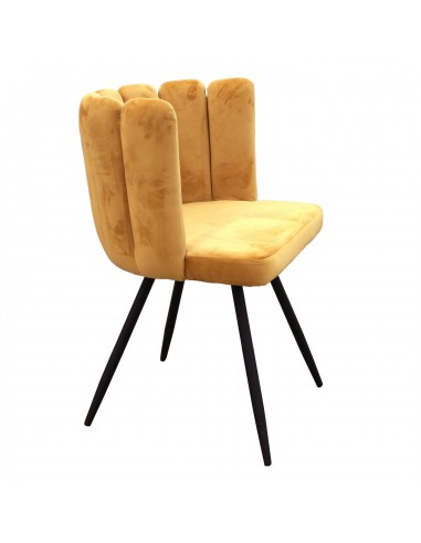 ARIELLE - Chaise en velours jaune...