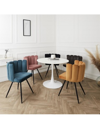 ARIELLE - Chaise en velours noir