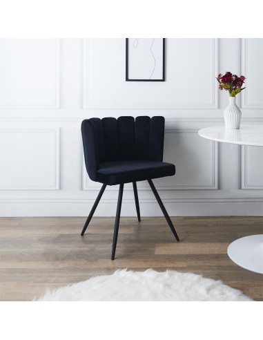 ARIELLE - Chaise en velours noir
