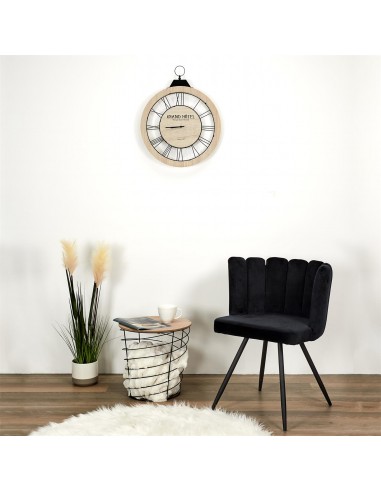 ARIELLE - Chaise en velours noir