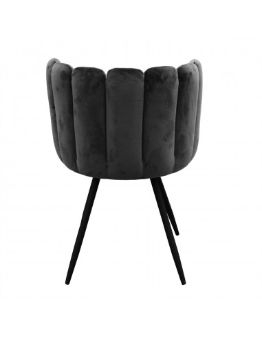 ARIELLE - Chaise en velours noir