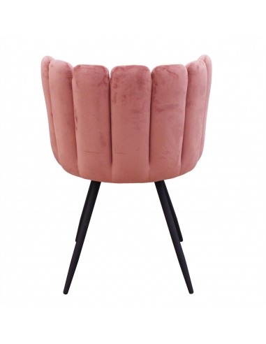 ARIELLE - Chaise en velours rose poudré