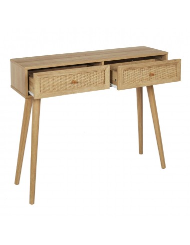 BAIA - Console 2 tiroirs en bois et...