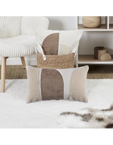 NATURAL - Housse de coussin beige et...