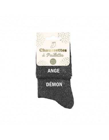 Chaussettes paillettes ange démon