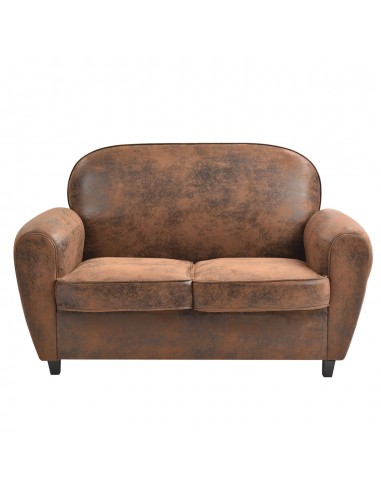 OXFORD - Canapé club 2 places marron...