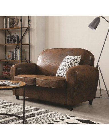 OXFORD - Canapé club 2 places marron...