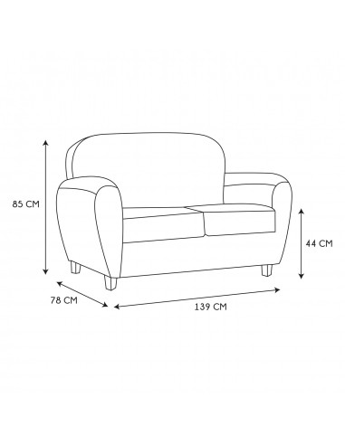 OXFORD - Canapé club 2 places marron...