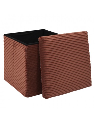 SCOTT - Pouf pliable côtelé terra