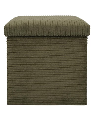 SCOTT - Pouf pliable côtelé kaki