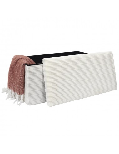 SCOTT - Coffre banc pliable côtelé beige