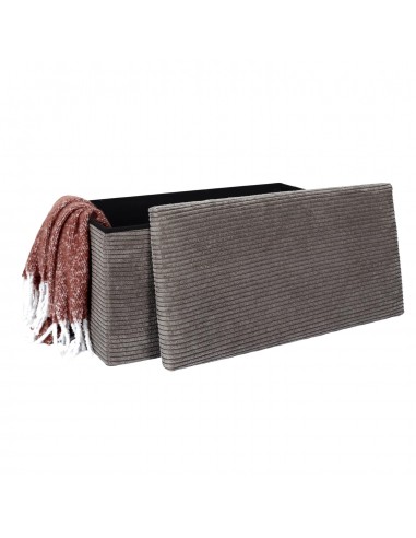 SCOTT - Coffre banc pliable côtelé taupe