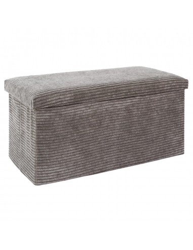 SCOTT - Coffre banc pliable côtelé taupe