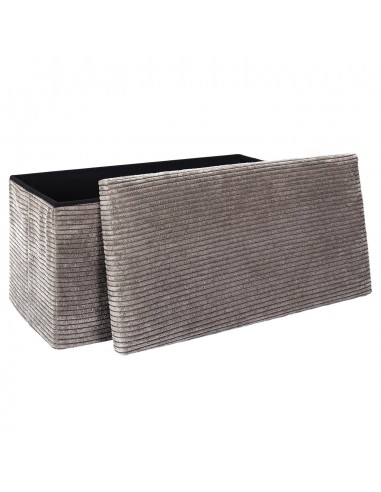 SCOTT - Coffre banc pliable côtelé taupe