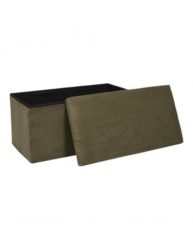 SCOTT - Coffre banc pliable côtelé kaki