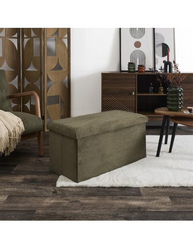 SCOTT - Coffre banc pliable côtelé kaki