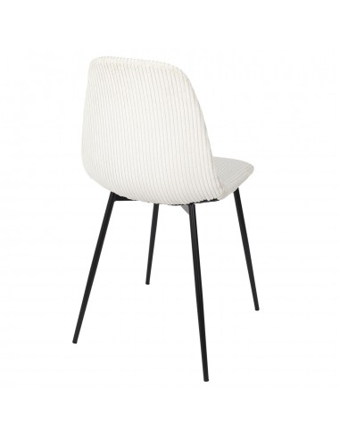 SCOTT - Chaise velours côtelé beige